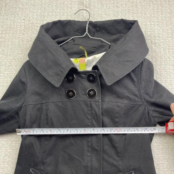 Soia & Kyo Black Double-Breasted Coat Raincoat Jacket - Picture 8 of 15